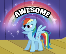 Size: 379x313 | Tagged: safe, screencap, rainbow dash, g4, female, image macro, meme, reaction image, solo