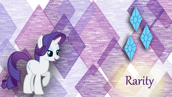 Size: 1366x768 | Tagged: safe, artist:saphirabjarskular, rarity, g4, cutie mark, raised hoof, vector, wallpaper