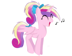 Size: 1600x1250 | Tagged: safe, artist:forestheart74, princess cadance, pony, g4, cute, cutedance, eyes closed, female, hair bow, happy, simple background, singing, solo, transparent background