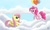 Size: 600x356 | Tagged: safe, artist:phenya, artist:phoenixb159, fluttershy, pinkie pie, g4, balloon, flying, then watch her balloons lift her up to the sky