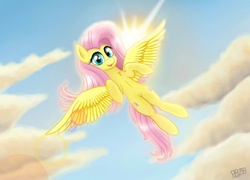 Size: 1280x921 | Tagged: safe, artist:phenya, artist:phoenixb159, fluttershy, pegasus, pony, g4, female, flying, mare, solo