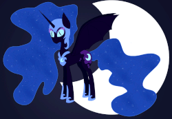 Size: 1280x888 | Tagged: safe, artist:me-and-equestria, nightmare moon, alicorn, g4, female, gif, mare, moon, non-animated gif, solo, spread wings, wings