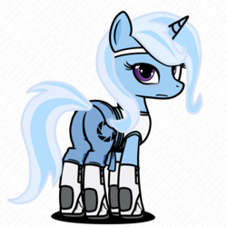 Size: 1024x1024 | Tagged: safe, artist:christiancerda, trixie, pony, unicorn, my little portal, g4, aperture science, butt, female, looking at you, looking back, mare, plot, portal (valve), vector