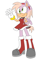 Size: 1920x2560 | Tagged: safe, artist:megaartist923, derpy hooves, hybrid, anthro, g4, amy rose, crossover, female, fusion, fusion:derpy hooves, sega, simple background, solo, sonic the hedgehog (series), video game