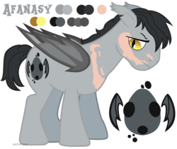 Size: 1800x1517 | Tagged: safe, artist:matteglaze, oc, oc only, oc:afanasy, bat pony, pony, male, reference sheet, scar, solo, stallion