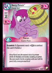 Size: 358x500 | Tagged: safe, enterplay, berry punch, berryshine, equestrian odysseys, g4, my little pony collectible card game, slice of life (episode), barrel, ccg