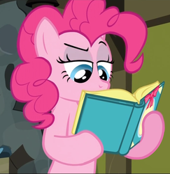 Size: 742x762 | Tagged: safe, screencap, pinkie pie, g4, book, female, reading, solo