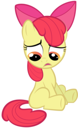 Size: 1834x3000 | Tagged: safe, artist:spellboundcanvas, apple bloom, g4, female, sad, simple background, sitting, solo, transparent background, vector