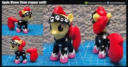 Size: 2980x1572 | Tagged: safe, artist:eljoeydesigns, apple bloom, g4, customized toy, show stopper outfits