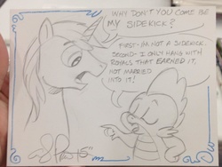 Size: 1024x771 | Tagged: safe, artist:andypriceart, shining armor, spike, g4, traditional art