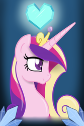 Size: 1200x1800 | Tagged: safe, artist:thebrokencog, princess cadance, g4, crystal heart, female, smiling, solo