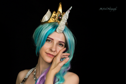 Size: 911x608 | Tagged: safe, artist:jr vork, princess celestia, human, g4, clothes, cosplay, irl, irl human, photo, solo