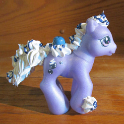 Size: 1280x1280 | Tagged: safe, artist:mlpmemories, g3, g3.5, blueberry, customized toy, decora, food, irl, photo, solo, toy