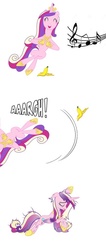 Size: 436x1024 | Tagged: safe, edit, princess cadance, g4, banana, falling