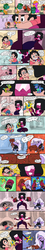 Size: 1000x5500 | Tagged: safe, artist:docwario, gem (race), human, hybrid, amethyst, amethyst (steven universe), barely pony related, comic, crying, female, fusion, garnet (steven universe), gauntlet, gem, gem fusion, literal minded, male, parody, plushie, quartz, ruby, sapphire, steven quartz universe, steven universe, toy, weapon