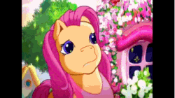 Size: 493x277 | Tagged: safe, screencap, minty, pinkie pie (g3), puzzlemint, sparkleworks, earth pony, pony, g3, positively pink, accidental kiss, animated, female, kiss on the lips, kissing, oops, shipping fuel, sparkles