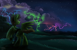 Size: 1316x860 | Tagged: safe, artist:luximus17, oc, oc only, lightning, solo, storm