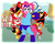 Size: 1280x1024 | Tagged: safe, pinkie pie, g4, bomb man, cut man, elec man, fire man, guts man, ice man, mega man (series), megamare