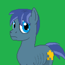 Size: 396x396 | Tagged: safe, artist:herooftime1000, oc, oc only, oc:puzzle piece, earth pony, pony, octavia in the underworld's cello, bags under eyes, emaciated, i've seen some shit, jiggy, looking at you, pixel art, ribs, skinny, solo, staring into your soul, starving, thin