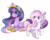 Size: 3000x2392 | Tagged: safe, artist:askbubblelee, princess celestia, twilight sparkle, alicorn, pony, unicorn, g4, alternate universe, bedroom eyes, big crown thingy, cute, cutelestia, element of magic, female, high res, looking back, lying down, mare, open mouth, prone, race swap, raised hoof, role reversal, simple background, smiling, spread wings, transparent background, twiabetes, twilight sparkle (alicorn), unicorn celestia