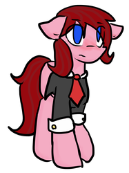 Size: 2100x2810 | Tagged: safe, artist:candel, oc, oc only, oc:maple sugar, pony, blushing, clothes, cute, high res, solo, suit