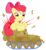 Size: 2400x2600 | Tagged: dead source, source needed, useless source url, safe, artist:waffengrunt, apple bloom, earth pony, pony, g4, apple bloom's bow, bow, destroyed, destruction, fart, female, giant pony, hair bow, high res, hip drop, iron plot, macro, solo, tank (vehicle), tank fetish