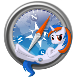 Size: 2500x2500 | Tagged: safe, artist:parallaxmlp, pony, browser ponies, internet browser, ponified, safari (browser), solo