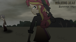 Size: 1280x720 | Tagged: safe, artist:ngrycritic, sunset shimmer, equestria girls, g4, the walking dead