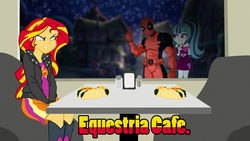 Size: 1280x720 | Tagged: safe, artist:ngrycritic, sonata dusk, sunset shimmer, equestria girls, g4, deadpool