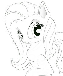 Size: 3752x4536 | Tagged: safe, artist:allyster-black, fluttershy, g4, female, monochrome, solo