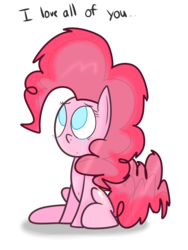 Size: 973x1297 | Tagged: safe, artist:mr-degration, pinkie pie, g4, crying, cute, female, happy, messy mane, simple background, solo, transparent background