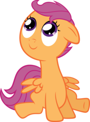 Size: 4468x6000 | Tagged: safe, artist:slb94, scootaloo, g4, lesson zero, absurd resolution, cute, cutealoo, female, looking up, simple background, sitting, solo, transparent background, vector