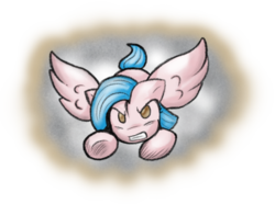 Size: 1225x909 | Tagged: safe, artist:zutcha, oc, oc only, oc:cloudy skies (pap), pegasus, pony, fanfic:founders of alexandria, ponies after people, angry, cloud, dive, fanfic, fanfic art, female, flying, gritted teeth, hooves, illustration, mare, simple background, solo, stormcloud, transparent background, wings
