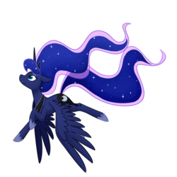 Size: 800x800 | Tagged: safe, artist:breadcipher, princess luna, g4, female, flying, simple background, solo, transparent background