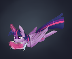 Size: 600x500 | Tagged: safe, artist:breadcipher, twilight sparkle, alicorn, pony, g4, book, female, mare, pillow, solo, twilight sparkle (alicorn)