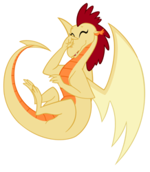 Size: 800x917 | Tagged: safe, artist:queencold, oc, oc only, oc:muddle, dragon, dragon oc, dragoness, laughing, mother, parent, simple background, solo, transparent background