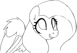 Size: 373x255 | Tagged: safe, artist:yoditax, fluttershy, g4, female, monochrome, smiling, solo