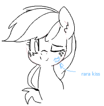 Size: 206x209 | Tagged: safe, artist:yoditax, applejack, g4, female, kiss mark, lesbian, ship:rarijack, shipping, smiling, solo, wink