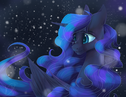 Size: 1024x791 | Tagged: safe, artist:ebonytails, princess luna, g4, female, portrait, solo