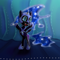 Size: 2500x2500 | Tagged: safe, artist:coco-flame, nightmare moon, alicorn, pony, g4, bipedal, cute, female, filly, high res, nightmare woon, solo