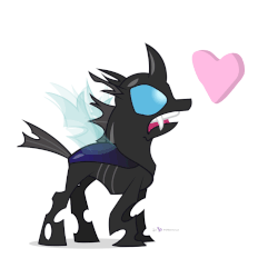 Size: 1000x1036 | Tagged: safe, artist:dm29, changeling, g4, animated, eyes on the prize, flapping, frown, heart, love, open mouth, solo