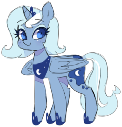 Size: 718x744 | Tagged: safe, artist:witchette, princess luna, g4, female, s1 luna, simple background, smiling, solo, transparent background