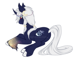 Size: 939x851 | Tagged: safe, artist:squidip, oc, oc only, pony, unicorn, hairclip, moon, simple background, solo, transparent background, unshorn fetlocks, watermark