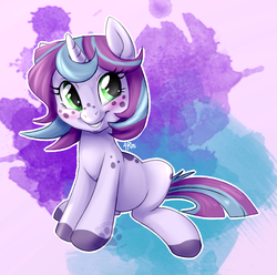 Size: 1200x1191 | Tagged: safe, artist:touchofsnow, oc, oc only, pony, unicorn, freckles, solo