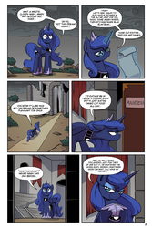 Size: 1500x2250 | Tagged: safe, artist:lovelyneckbeard, princess luna, comic:dream away, g4, castle of the royal pony sisters, comic, dream walker luna, female, i can't believe it's not idw, magic, ruin, solo, telekinesis