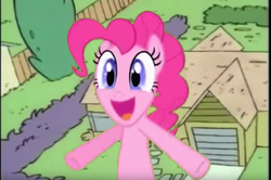 Size: 960x637 | Tagged: safe, edit, edited screencap, screencap, pinkie pie, earth pony, pony, g4, crossover, ed edd n eddy, female, happy, home, jumping, mare, open mouth, pink hair, solo, youtube poop