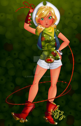 Size: 1650x2550 | Tagged: safe, artist:asher-bee, applejack, human, g4, female, humanized, solo