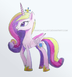 Size: 600x637 | Tagged: safe, artist:grissaecrim, princess cadance, g4, female, solo, traditional art