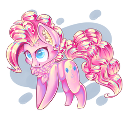 Size: 4000x3800 | Tagged: safe, artist:yanisfucker, pinkie pie, g4, chest fluff, cute, ear fluff, female, fluffy, high res, looking up, smiling, solo