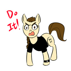 Size: 1181x1181 | Tagged: artist needed, safe, pony, just do it, ponified, rule 63, shia labeouf, solo